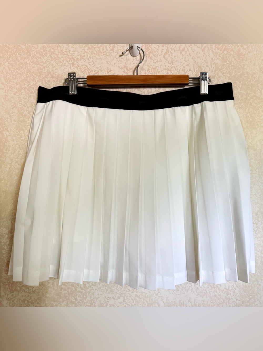 Slazenger Skort Womens XL White Black Pleated Golf W/ Pockets Built-In Shorts